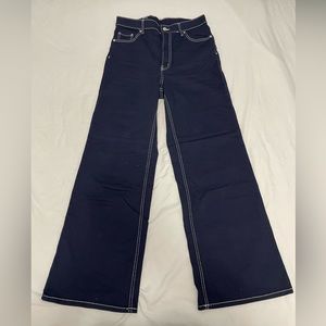 H and M Wide leg Twill Pants in dark blue Size 10